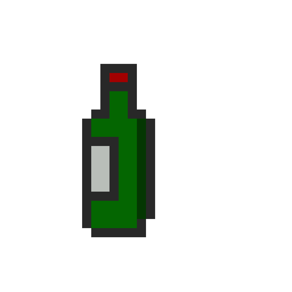 Pixel art de garrafa de vidro